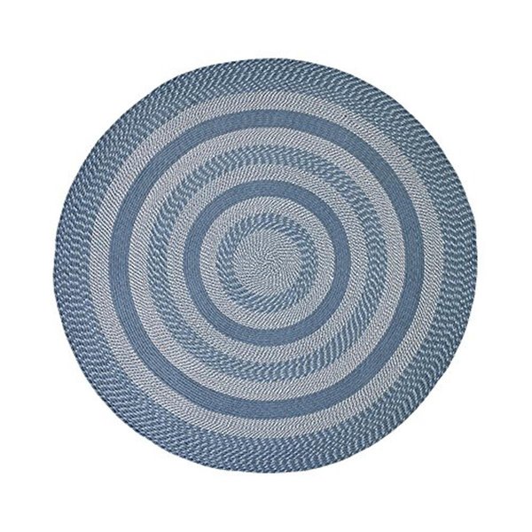 Work-Of-Art 6 ft. Round Newport Chenille Rug - Slat Blue WO1859374